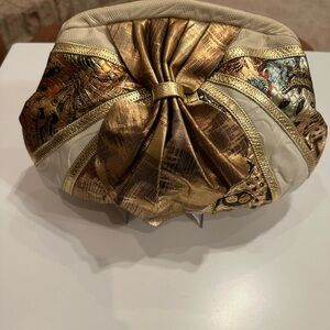 Vintage Colini leather and metallic handbag